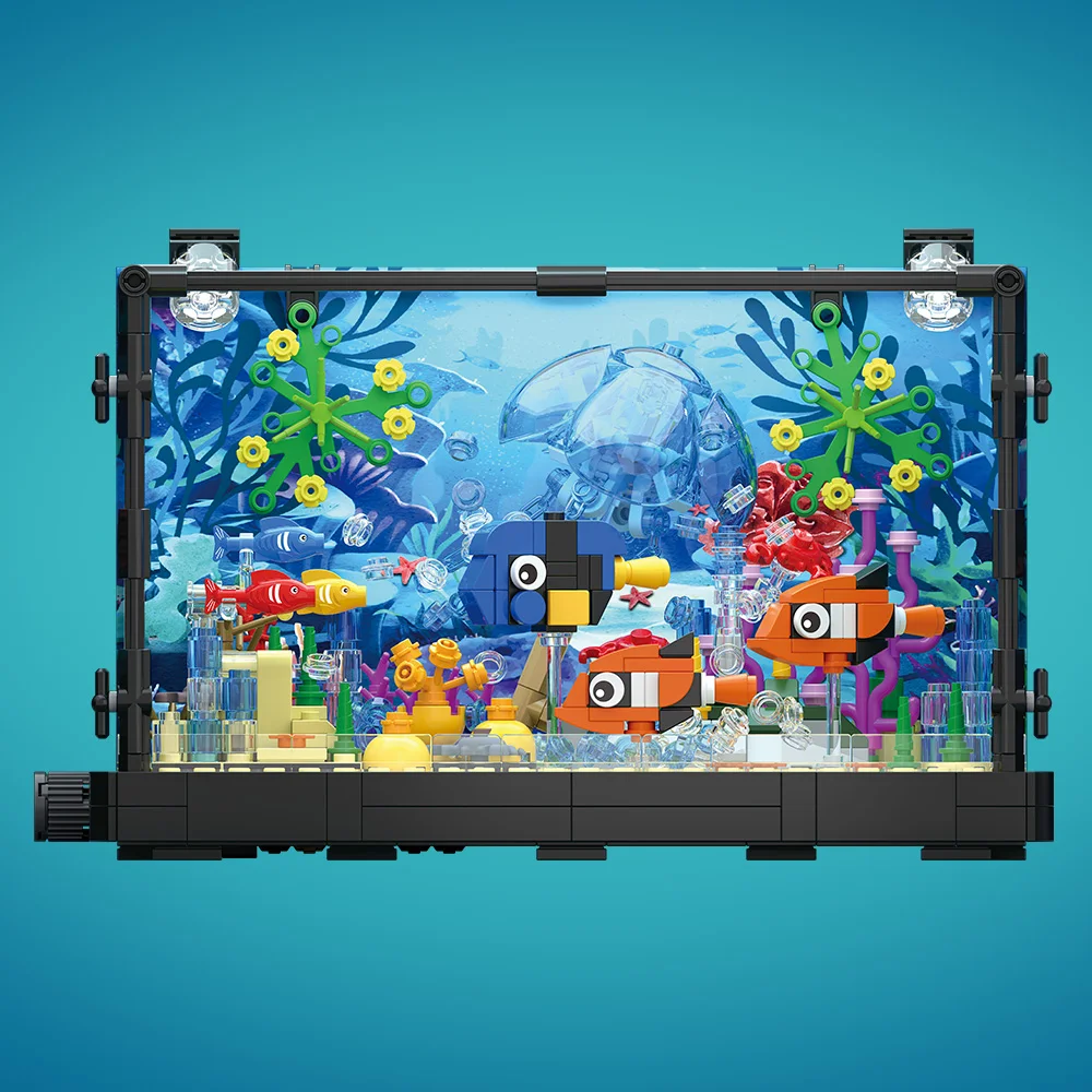 Aquarium bouwsteenset met lich - Marine Aquarium Cube recensie en prijs