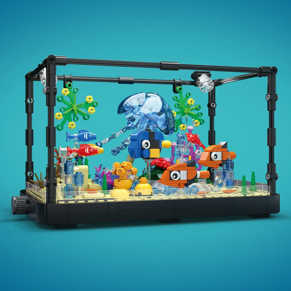 Aquarium bouwsteenset met lich - Marine Aquarium Cube recensie en prijs