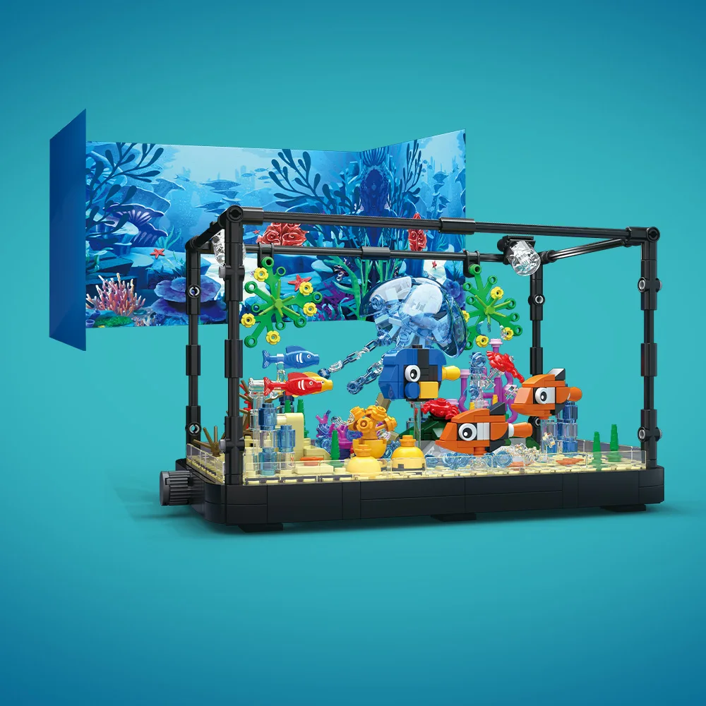 Aquarium bouwsteenset met lich - Marine Aquarium Cube recensie en prijs